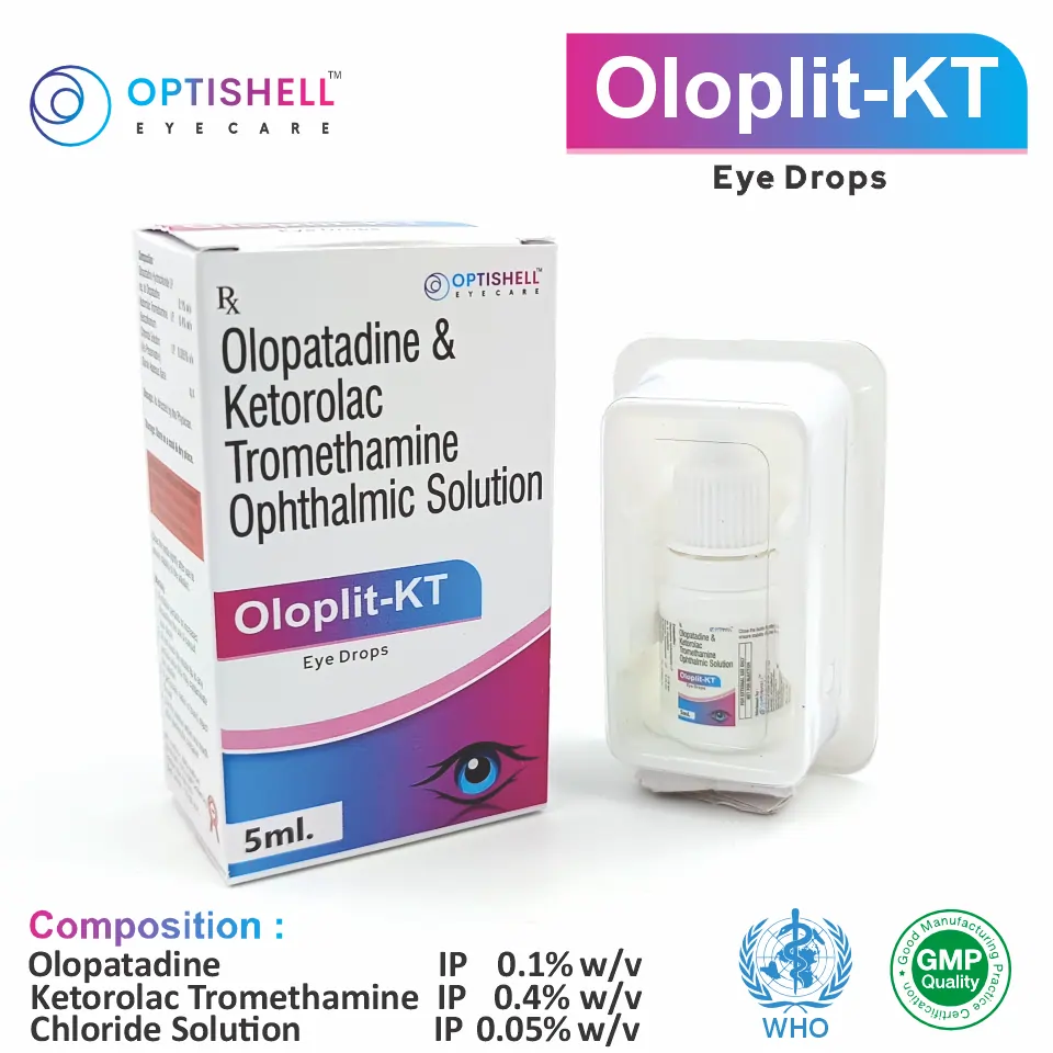 Ketorolac 0.4% + Olopatadine 0.1% Eye Drops at Best Price in PCD Pharma Franchise for Analgesic and Pain Relief and Allergic Reactions.